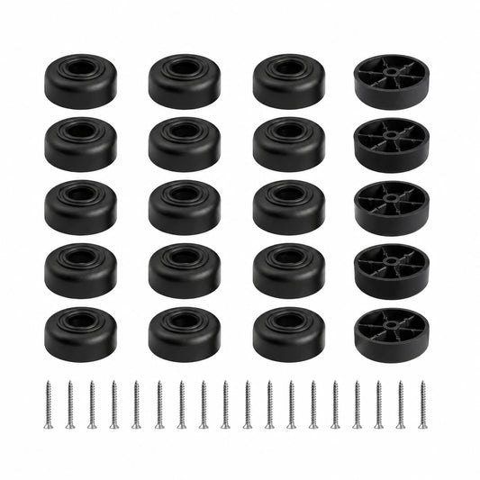 Runde Möbelfüße 20er Set, Schwarz Ø 50 x H 25 mm, Ideal für Schrank, Sofa, Stuhl und mehr